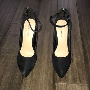 Just Fab Ankle Strap Black Heels